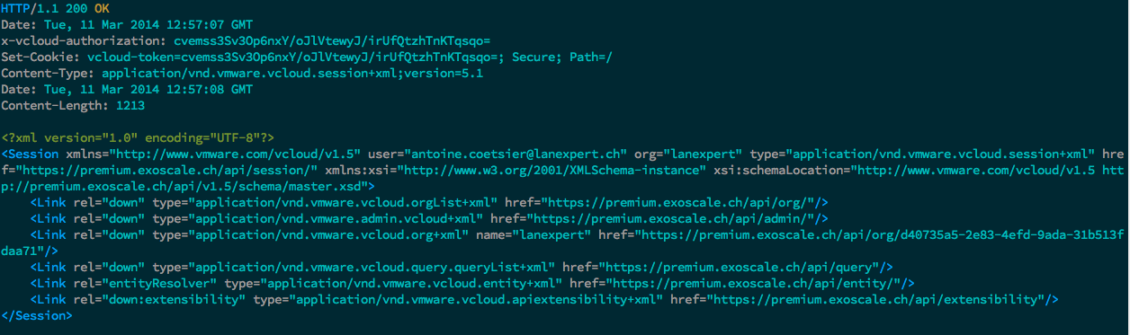 HTTPie vCloud API auth