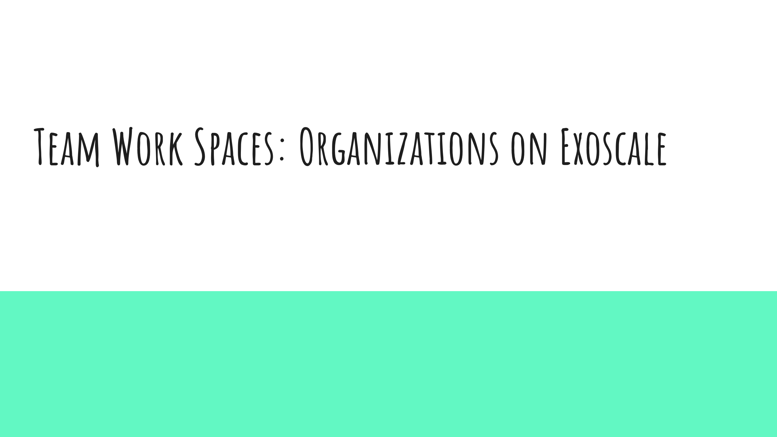 Team Work Spaces: Organizations on Exoscale