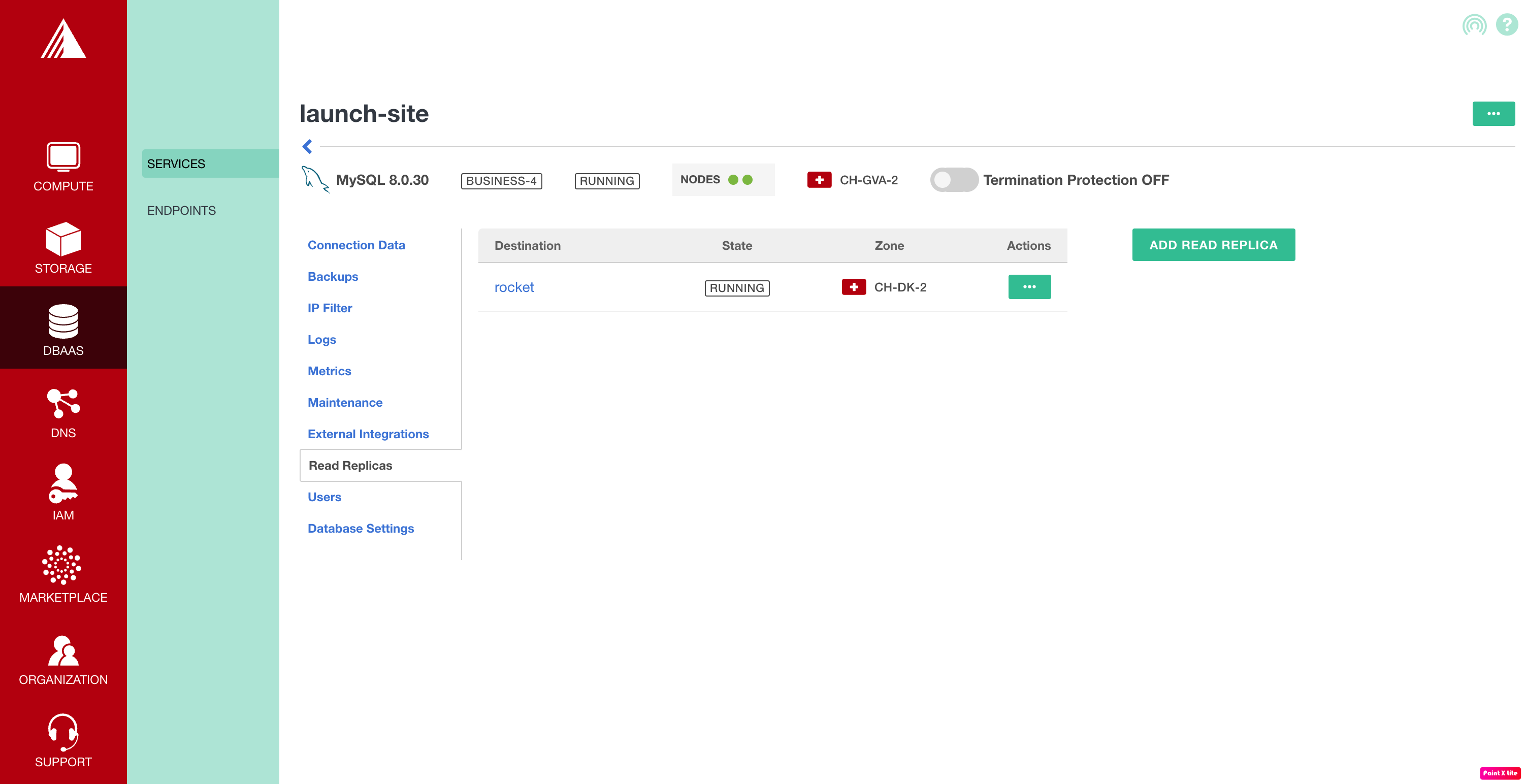 How Read Replicas looks like in our Portal Read Replicas Portal