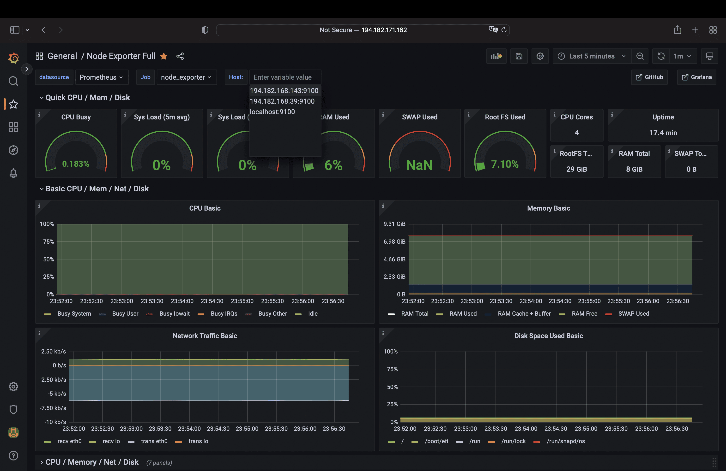Grafana server Grafana server