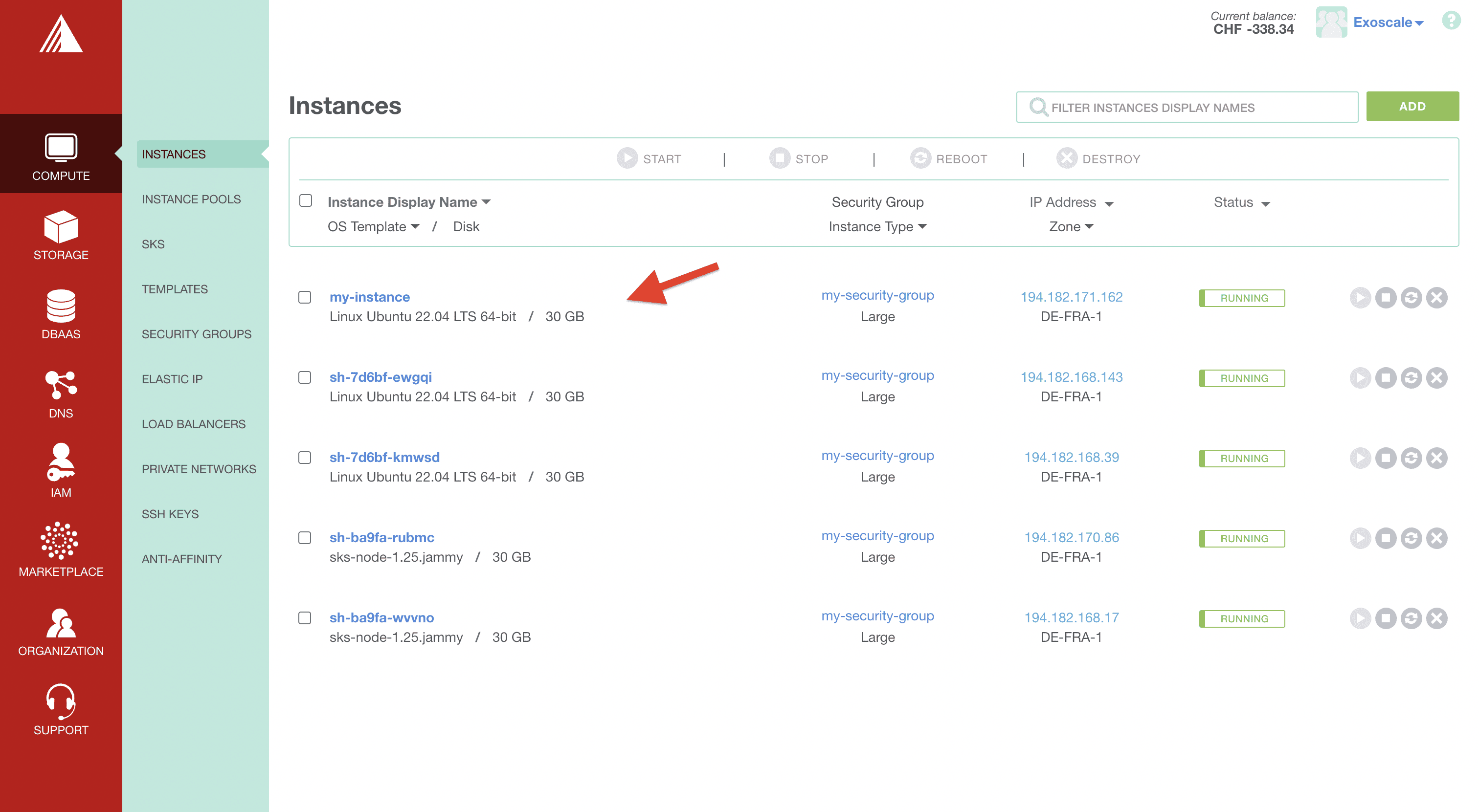 Monitoring Instance Monitoring Instance