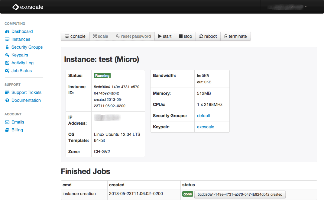 Exoscale portal in 2023 Exoscale Portal 2013