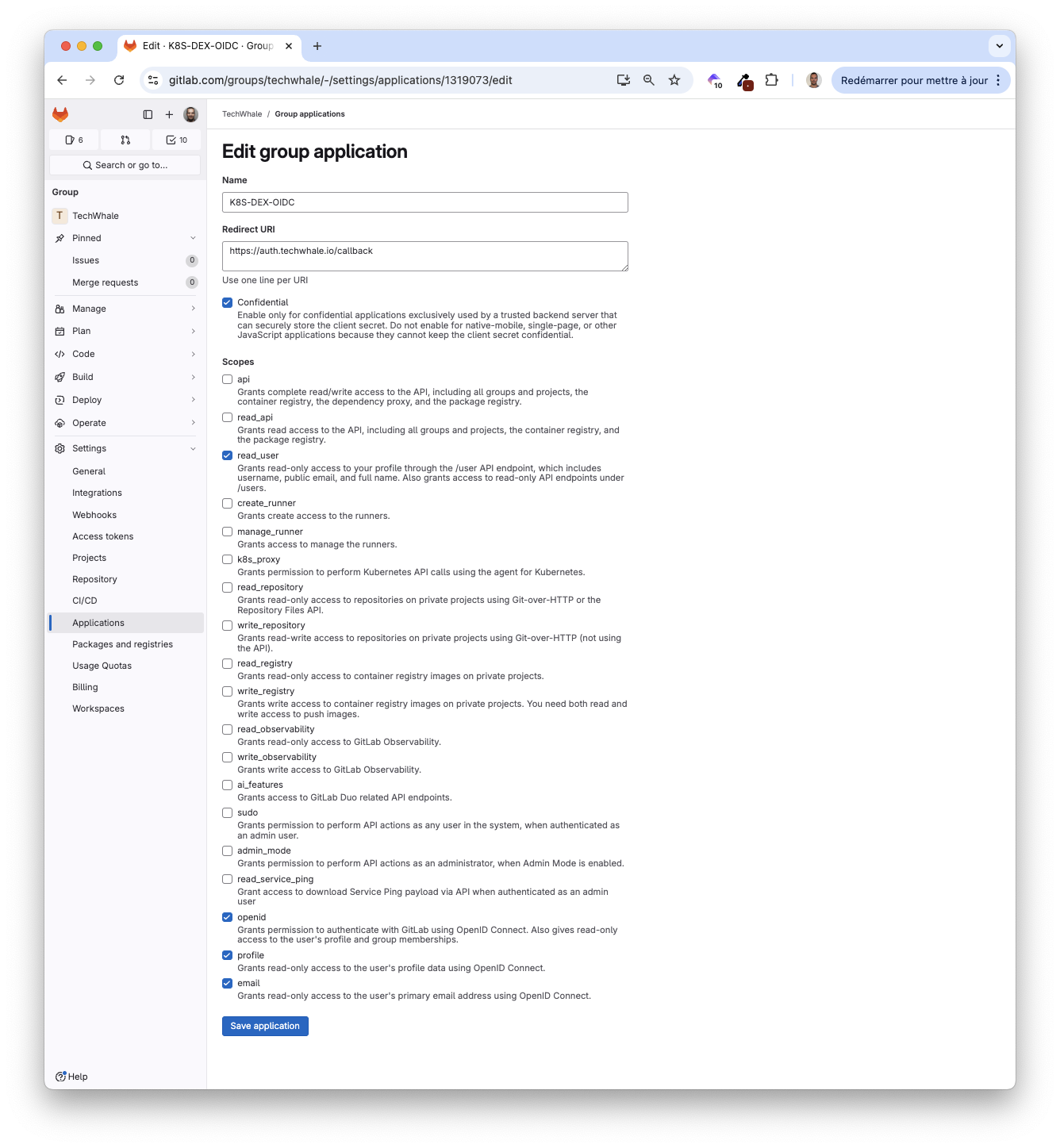 GitLab App Creation